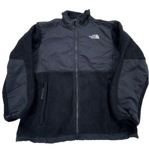 North Face Jacket Girls Large Black Fleece Denali Mixed Polartec Sweater Youth